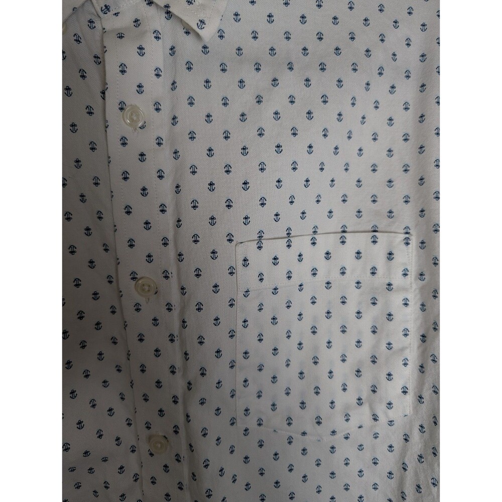 Banana Republic Men's Shirt Slim Stretch Button Up Long Sleeve Royal Anchor Lrg - Picture 4 of 11